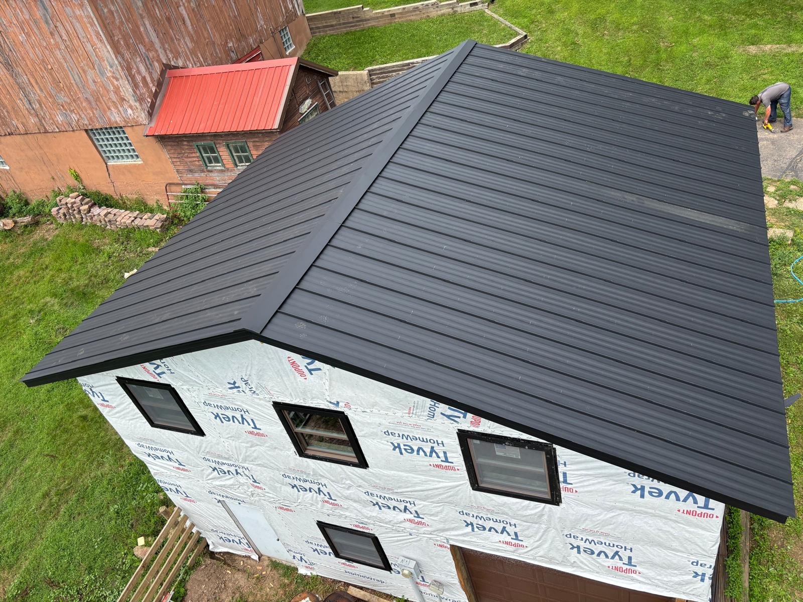 Roofer working