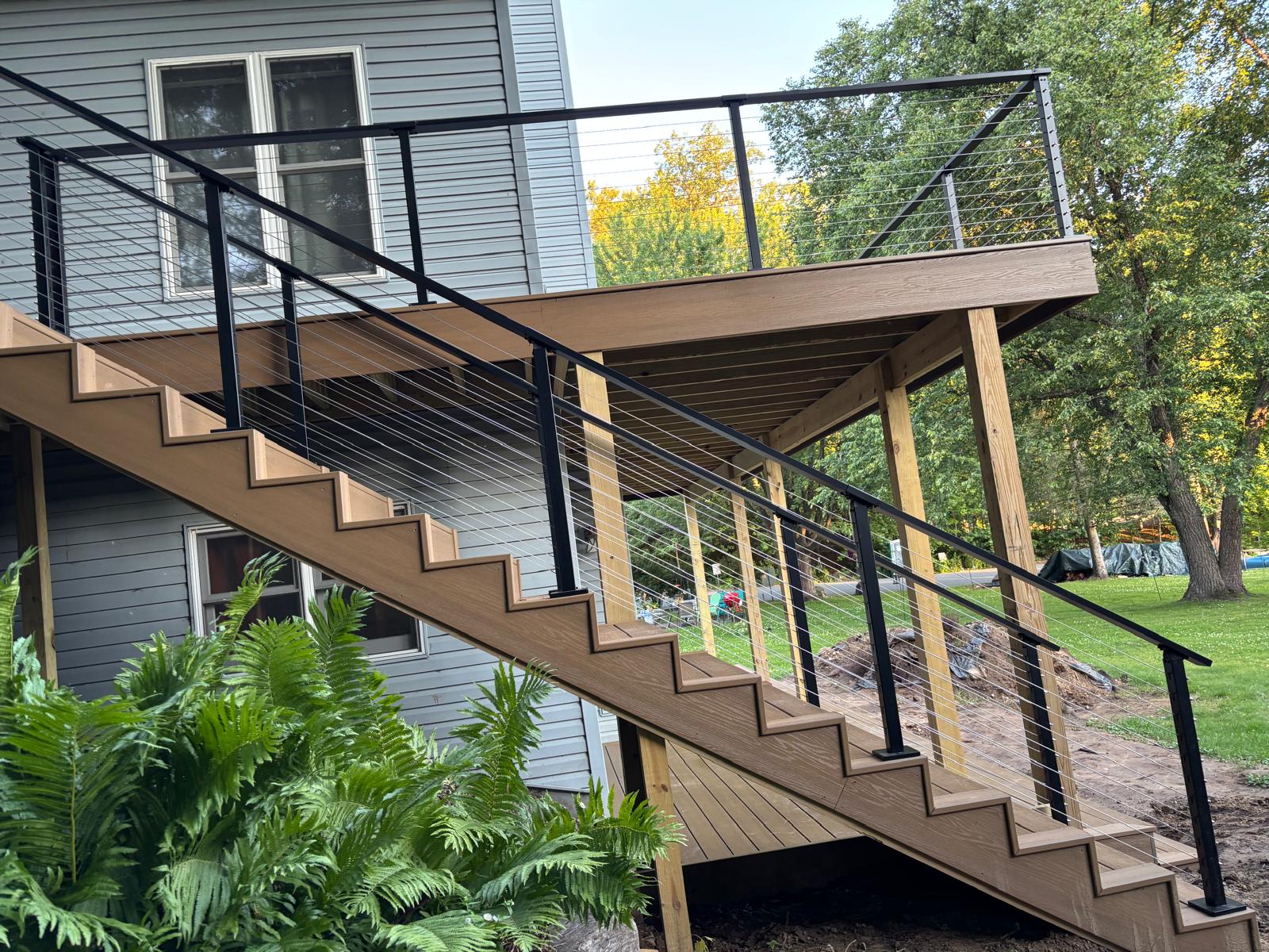 Deck Staircase & Cable Railing
